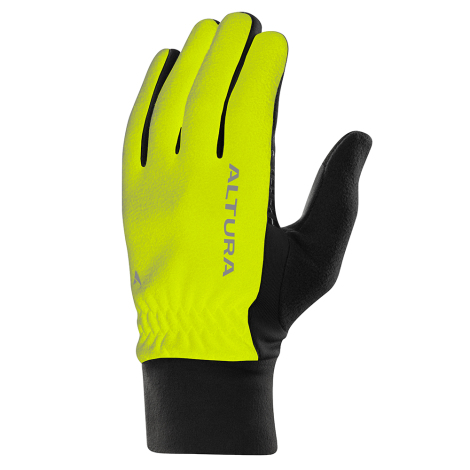 Merlin Cycles Altura Microfleece Cycling Glove - Hi Vis Yellow / Black / XSmall