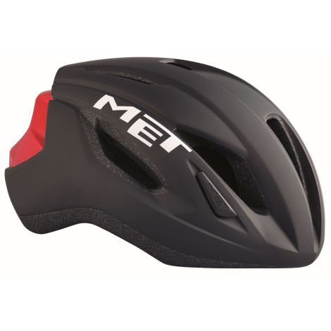 Image of MET Strale Road Cycling Helmet - Black / Red / Small / 52cm / 56cm