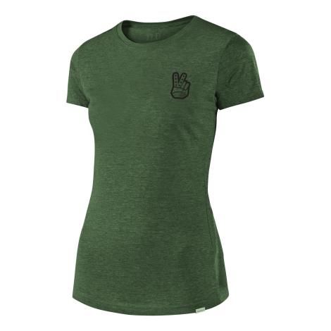 Image of Troy Lee Designs Womens Peace and Wheelies T-Shirt - 2020 - Olive / Large