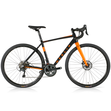 Image of Merlin Malt G2P Tiagra Gravel Bike - 2022 - Gloss Black / Orange / 59cm