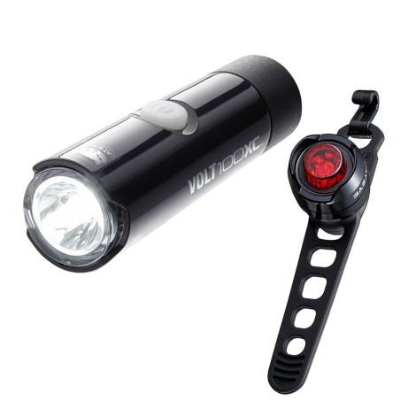 Image of Cateye Volt 100 XC / ORB Rechargeable Bike Light Set - Black / Light Set / Rechargeable