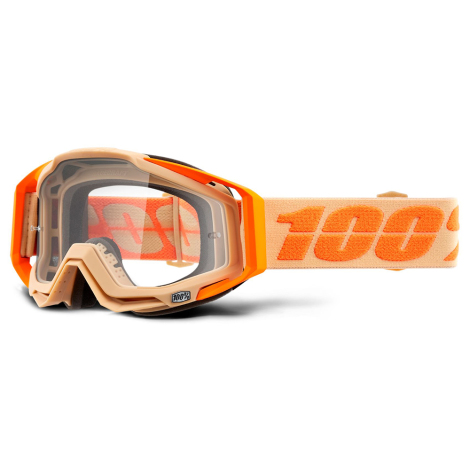 100% Racecraft Goggles - Clear Lens - Sahara / Clear Lens