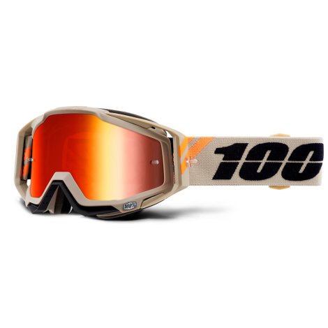 100% Racecraft Goggles - Mirror Lens - Poliet / Mirror Red Lens