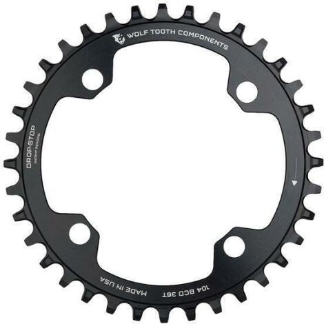 Image of Wolf Tooth 104 BCD Chainring - Black / 4 Arm, 104mm / 32