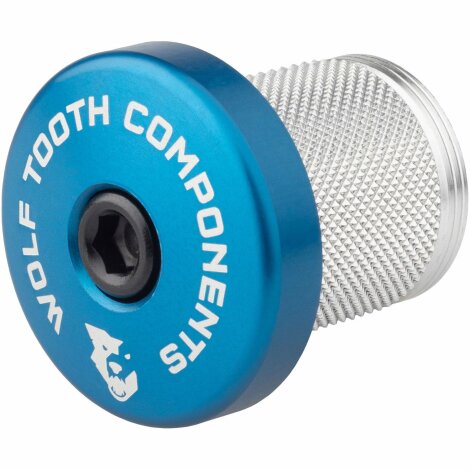 Image of Wolf Tooth Compression Plug with Integrated Spacer Stem Cap - Blue