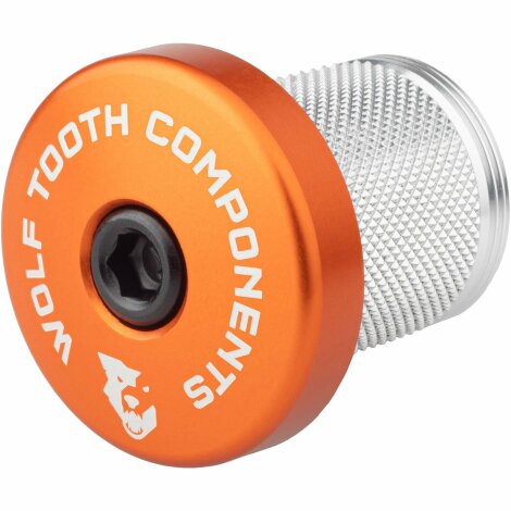 Image of Wolf Tooth Compression Plug with Integrated Spacer Stem Cap - Orange