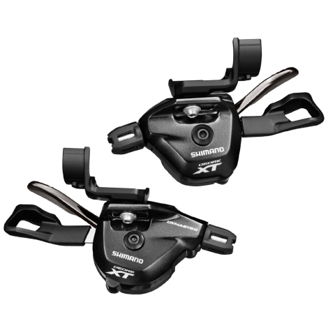 Image of Shimano XT M8000 MTB Gear Levers - 11 Speed - Pair / 11 Speed / I-Spec II With All Cables
