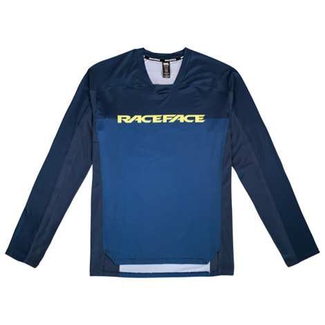 Image of Race Face Diffuse Long Sleeve Cycling Jersey - 2021 - Navy / Small