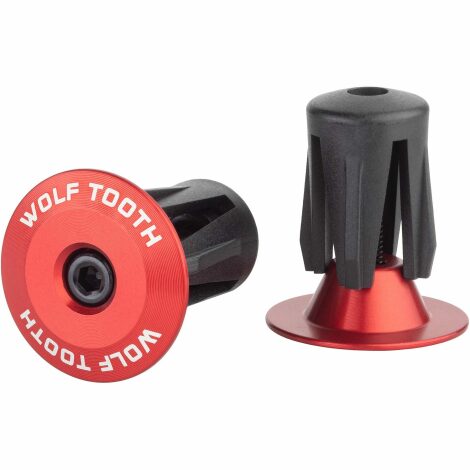 Image of Wolf Tooth Alloy Bar End Plugs - Red