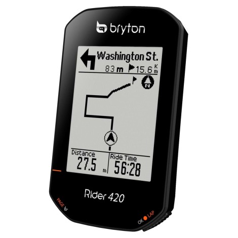 Image of Bryton Rider 420T GPS Cycle Computer Bundle - Black - With Cadence & HR Sensors, Black