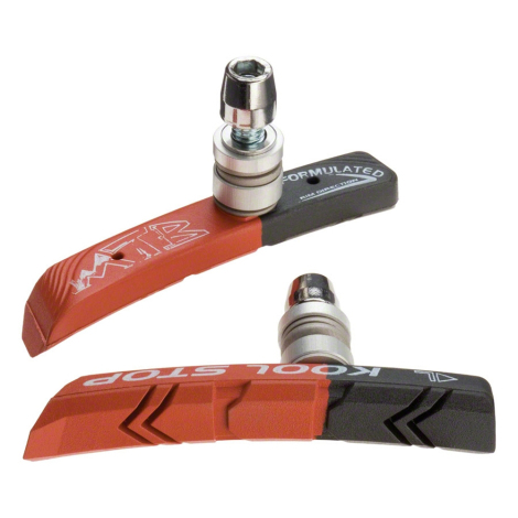 Image of Kool Stop Mountain Pads For Threaded Brakes - Black / Red / Dual Compound