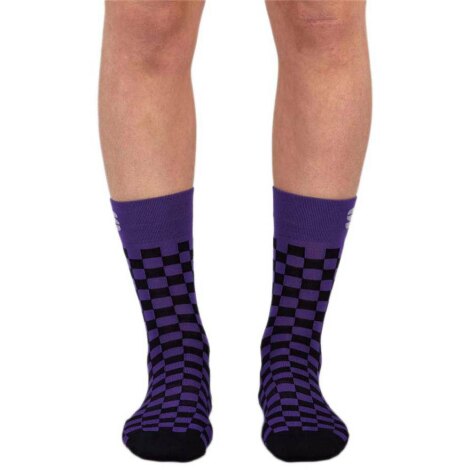Merlin Cycles Sportful Clearance Sportful Checkmate Cycling Socks - Violet / Black / Small