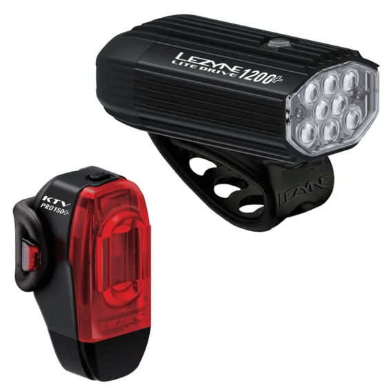 Lezyne Lite Drive 1200+ KTV Drive Pro+ LED Bike Lights Pair Merlin Cycles