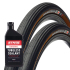 Challenge Strada Bianca Race Vulcanized Tubeless Ready All Road Tyres With Stans 500ml Tubeless Sealant - Pair