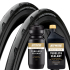 Continental GP5000 S TR Folding Road Tyres With Stans Rolled Gold 500ml Tubeless Sealant & FREE Water Bottle - Pair 