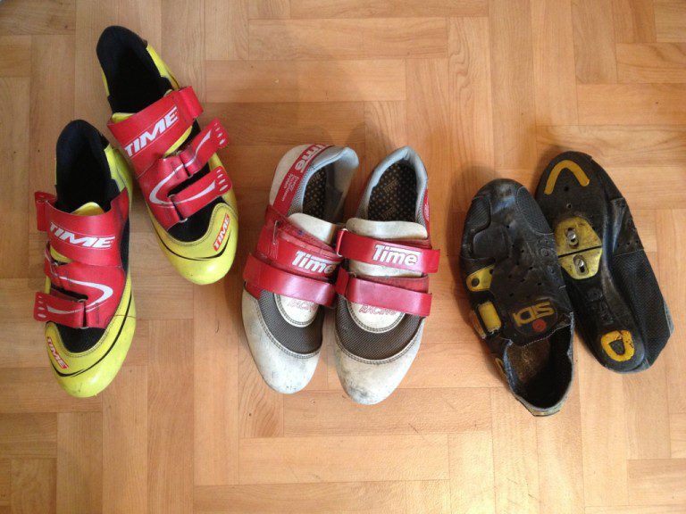 sidi and time vintage cycling shoes