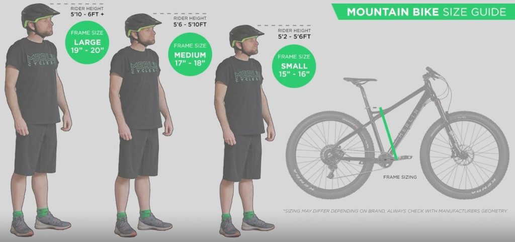 Height Chart For Mountain Bikes Size